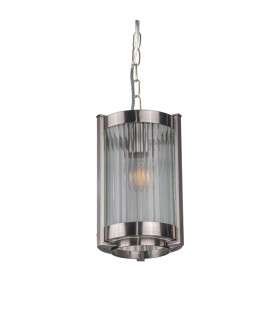 Hudson Single Pendant Ceiling Light Satin Chrome-2