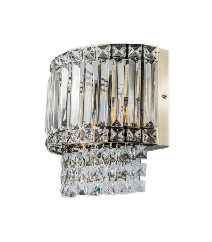 ISLA 3 Light Wall Light with Crystal Antique Brass-1