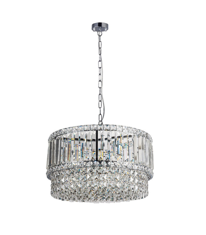 ISLA 6 Light with Crystal Pendant Ceiling Light Polished Chrome-1