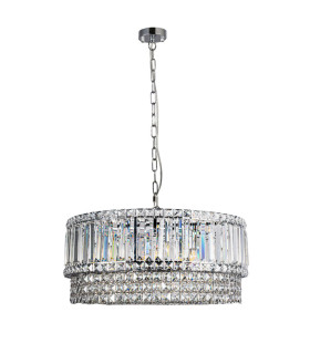 ISLA 9 Light with Crystal Pendant Ceiling Light Polished Chrome-1