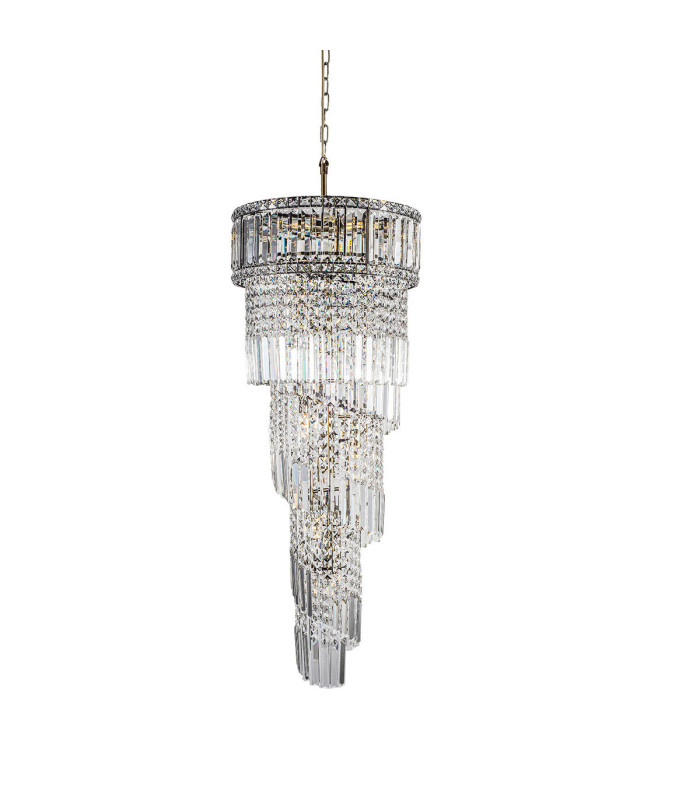 ISLA 13 Light with Crystal Pendant Ceiling Light Antique Brass-1