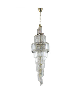 ISLA 19 Light Crystal Light Antique Brass