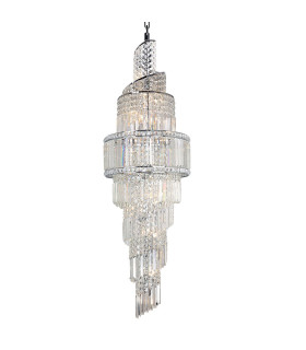 ISLA 19 Light 1600mm Crystal Chrome Ceiling Light