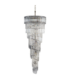 ISLA 21 Light with Crystal Pendant Ceiling Light Antique Brass-1