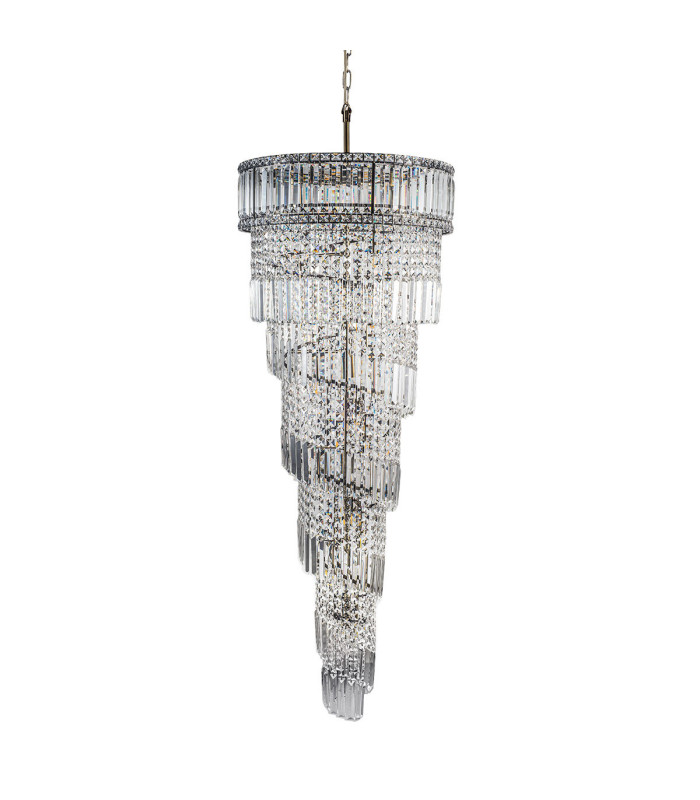 ISLA 21 Light with Crystal Pendant Ceiling Light Antique Brass-1