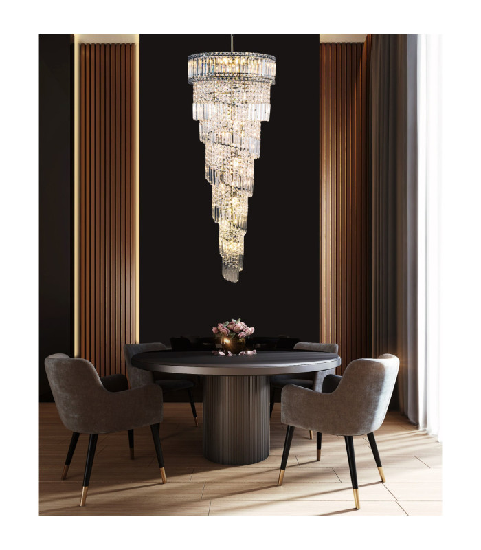 ISLA 21 Light with Crystal Pendant Ceiling Light Antique Brass-2