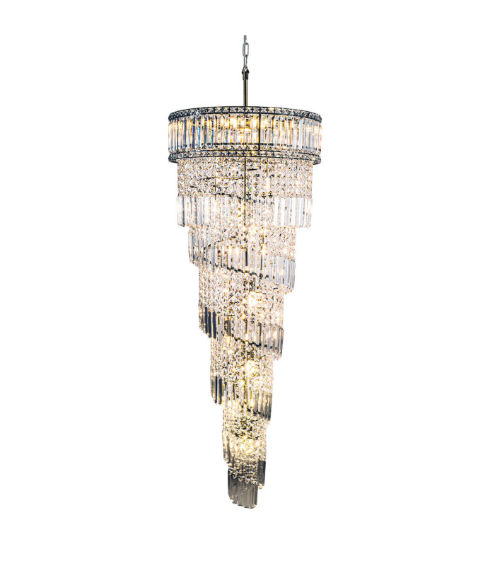 ISLA 21 Light with Crystal Pendant Ceiling Light Antique Brass-3