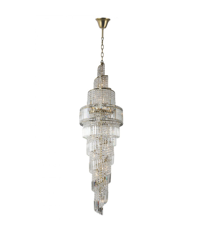 ISLA 24 Light 2200mm Crystal Antique Brass-1