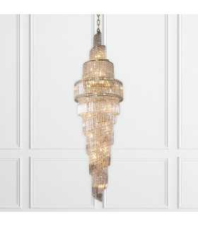ISLA 24 Light 2200mm Crystal Antique Brass-2