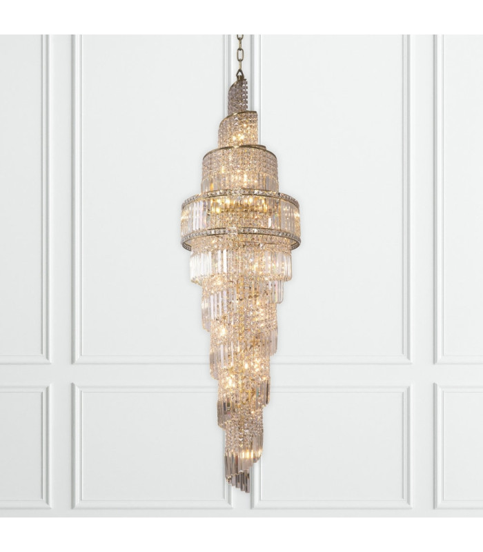 ISLA 24 Light 2200mm Crystal Antique Brass-2
