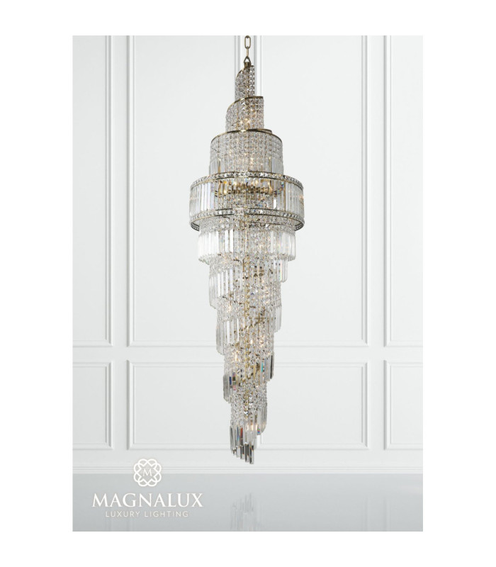 ISLA 24 Light 2200mm Crystal Antique Brass-3