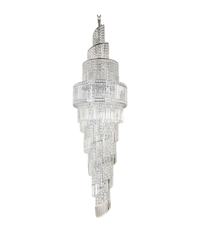 ISLA 24 Light 2200mm Crystal Chrome Ceiling Light-3