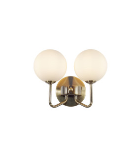 Lando Wall Light with Opal Ball Antique Brass-1