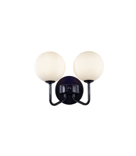 Lando Wall Light with Opal Ball Matt Black-1