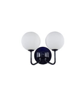 Lando Wall Light with Opal Ball Matt Black-2