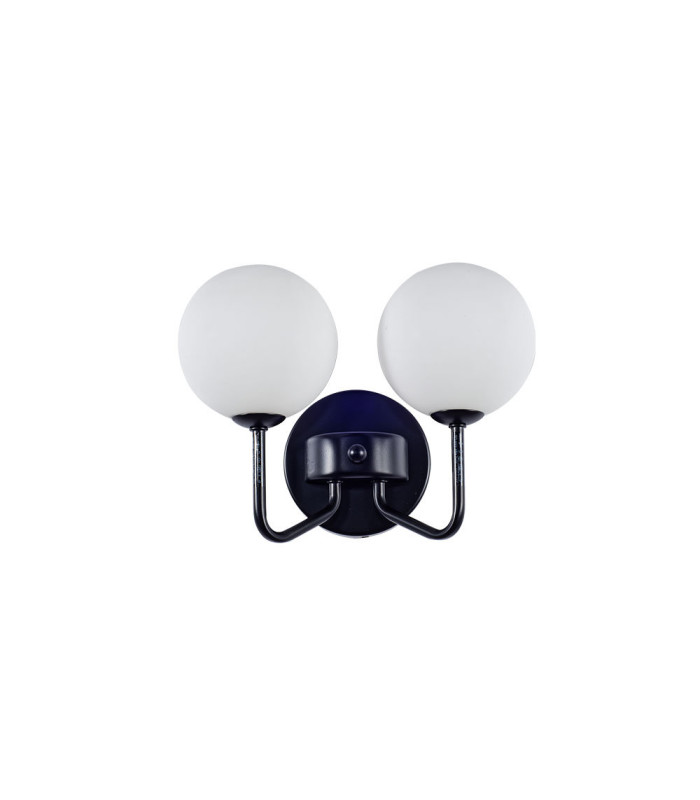 Lando Wall Light with Opal Ball Matt Black-2