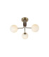 Lando 3 Ceiling Light Semi Flush Ceiling Light with Opal Ball Antique Brass-1