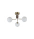 Lando 3 Ceiling Light Semi Flush Ceiling Light with Opal Ball Antique Brass-2