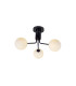 Lando 3 Ceiling Light Semi Flush Ceiling Light with Opal Ball Matt Black-1