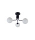 Lando 3 Ceiling Light Semi Flush Ceiling Light with Opal Ball Matt Black-2
