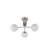 Lando 3 Ceiling Light Semi Flush Ceiling Light with Opal Ball Satin Chrome-2