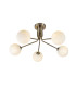 Lando 5 Ceiling Light Semi Flush Ceiling Light with Opal Ball Antique Brass-1