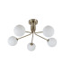Lando 5 Ceiling Light Semi Flush Ceiling Light with Opal Ball Antique Brass-2