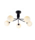 Lando 5 Ceiling Light Semi Flush Ceiling Light with Opal Ball Matt Black-1
