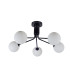 Lando 5 Ceiling Light Semi Flush Ceiling Light with Opal Ball Matt Black-3