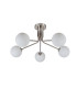 Lando 5 Ceiling Light Semi Flush Ceiling Light with Opal Ball Satin Chrome-2