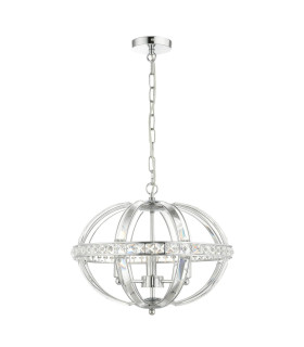 Laura 3 Light Oval Pendant Ceiling Light Polished Chrome-1