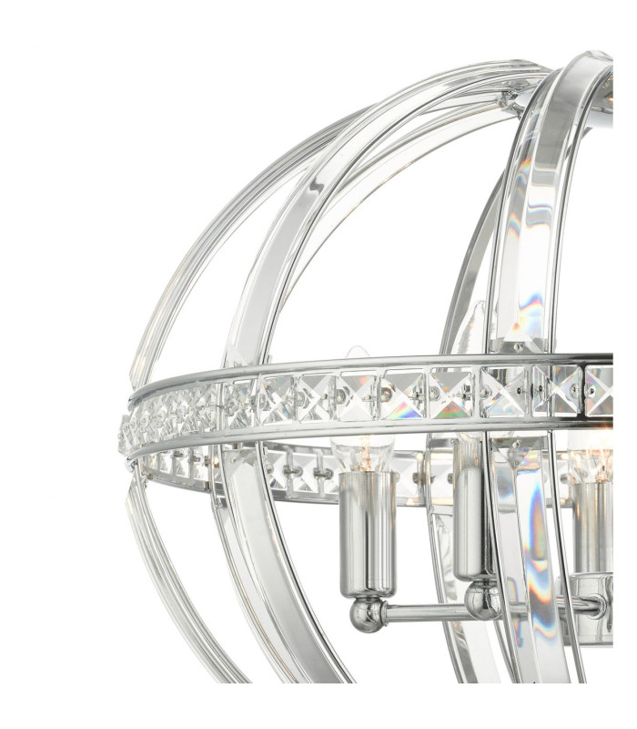 Laura 5 Light Oval Pendant Ceiling Light Polished Chrome-3