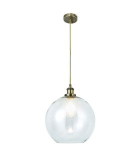 Lewis Medium Glass Ball Pendant Ceiling Light Antique Brass