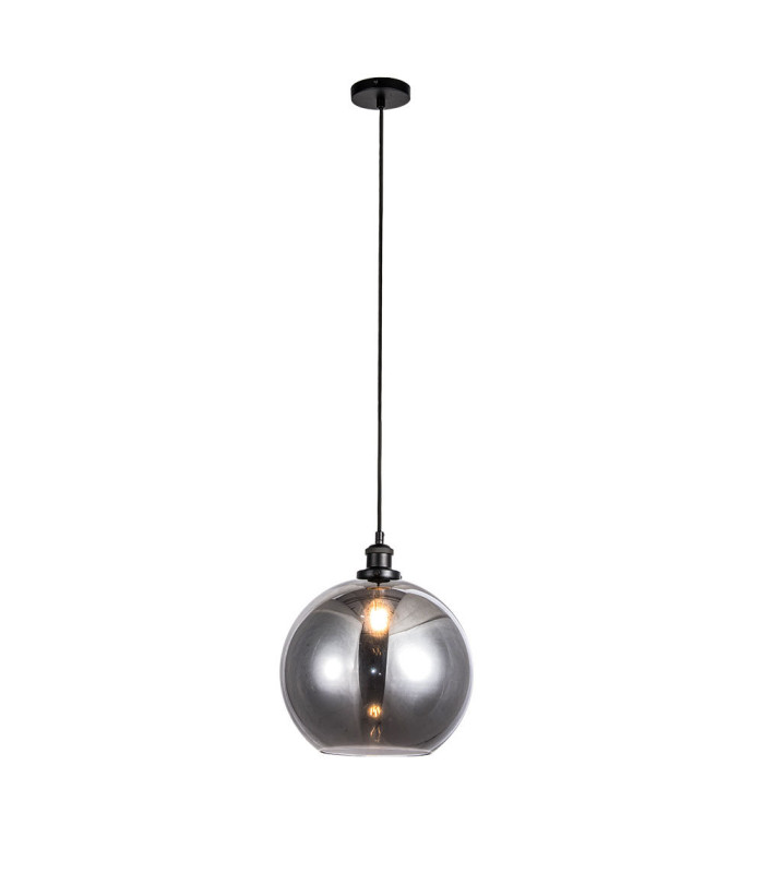 Lewis Medium Glass Ball Pendant Ceiling Light Matt Black-3