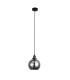Lewis Small Glass Ball Pendant Ceiling Light Matt Black-1