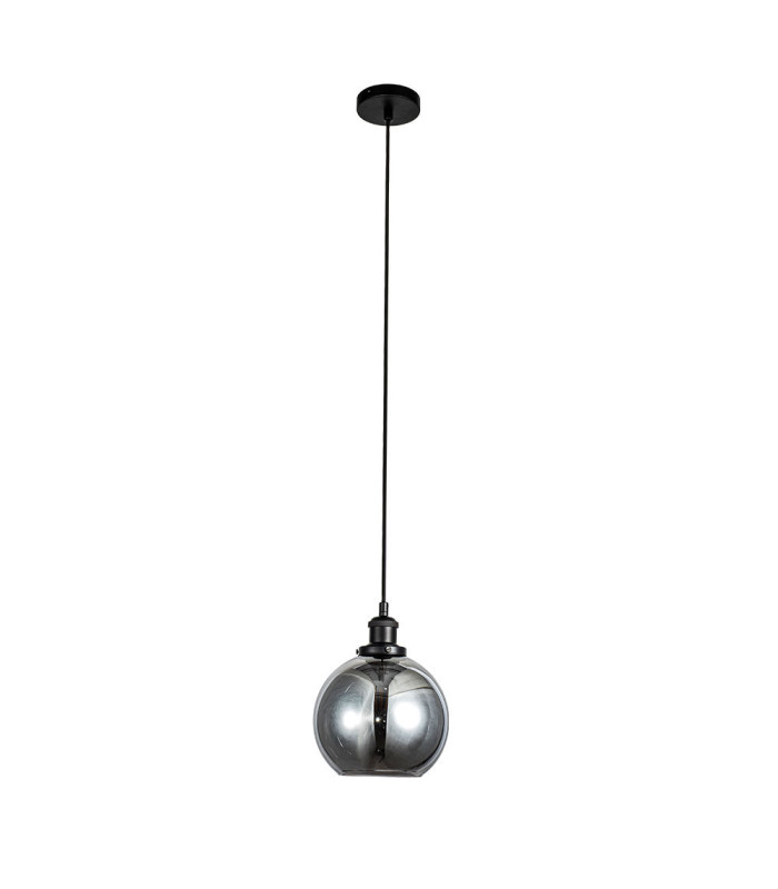 Lewis Small Glass Ball Pendant Ceiling Light Matt Black-1