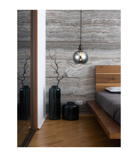 Lewis Small Glass Ball Pendant Ceiling Light Matt Black-2