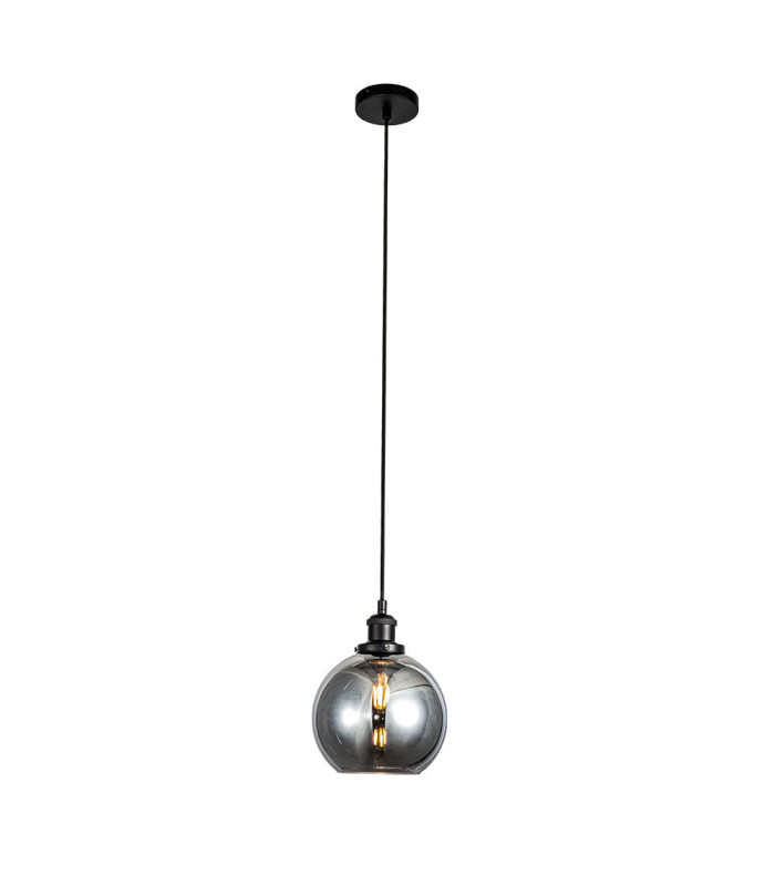 Lewis Small Glass Ball Pendant Ceiling Light Matt Black-3