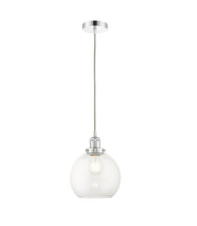 Lewis Small Glass Ball Pendant Ceiling Light Polished Chrome