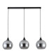 Lewis 3 Light Small Glass Ball Bar Pendant Ceiling Light Matt Black-1