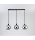 Lewis 3 Light Small Glass Ball Bar Pendant Ceiling Light Matt Black-2