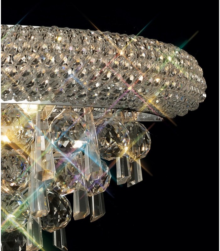 Wall Lamp Medium 3 Light Polished Chrome, Crystal - 10