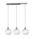 Lewis 3 Light Small Glass Ball Bar Pendant Ceiling Light Polished Chrome
