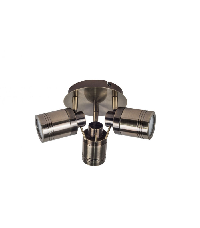 Luxo 3 Light Cluster Spotlight Antique Brass-1