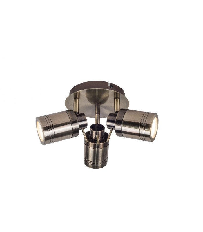 Luxo 3 Light Cluster Spotlight Antique Brass-3