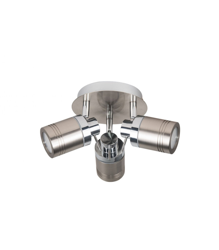 Luxo 3 Light Cluster Spotlight Satin Chrome-1