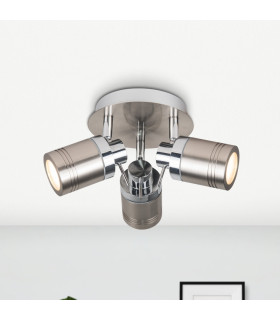 Luxo 3 Light Cluster Spotlight Satin Chrome-2