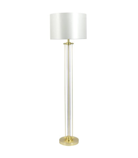 Malone Floor Lamp with Shade Satin Brass