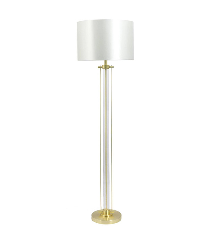 Malone Floor Lamp with Shade Satin Brass