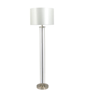 Malone Floor Lamp with Shade Satin Chrome